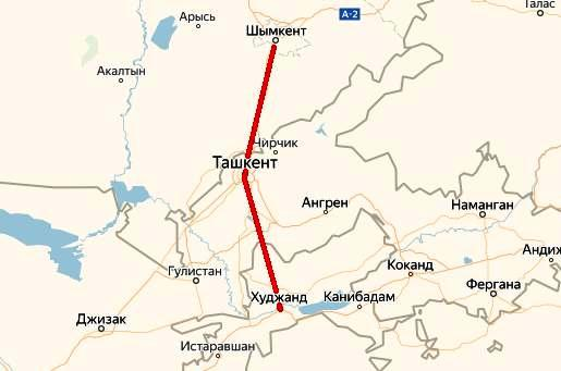 Транспортный коридор Шымкент – Ташкент – Худжанд.
